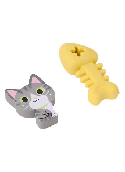 Ластик «Кот и рыба», School Tools, 2 штуки, в ассортименте - фото 2