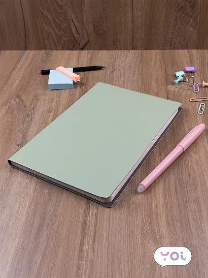 Книга для записей А5 80л кл. "Inspiration series" светло-оливковая, PU, Yoi - фото 6