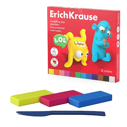 Пластилин 12 цветов 216г "Jolly Friends", Erich Krause - фото 3