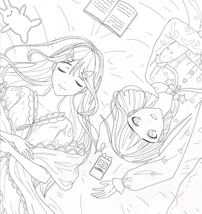 Аниме раскраска для маркеров. Современные девчонки - фото 3