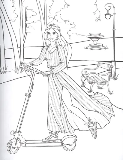 Современные девчонки. Большая раскраска для девочек - фото 2