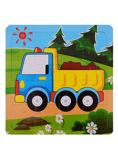Развивающая рамка Грузовик, дерево, 15х15 см ZK-014 - фото 1
