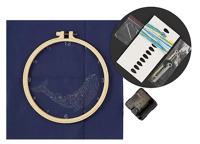 Набор для творчества. Вышивка-часы "Кит в узоре времени" - фото 3
