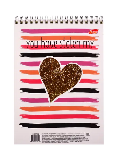 Блокнот А5 50л кл. "Золотой блеск" спираль, тверд.подложка, тонир.блок, полн.УФ лак, ассорти - фото 1