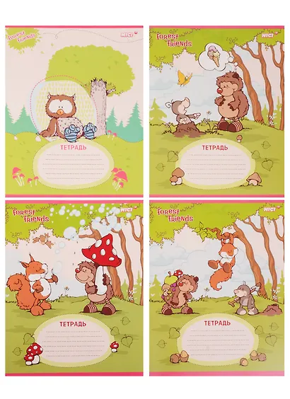 Тетрадь в клетку Hatber, "Лесные друзья", 12 листов, в ассортименте - фото 3