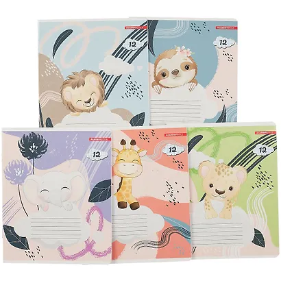 Тетрадь в клетку Academy Style, "Облачные зверята", 12 листов, в ассортименте - фото 7