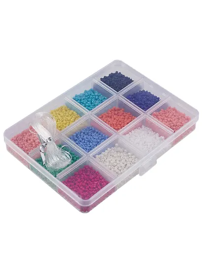 Набор бисера для рукоделия (12 цв.) (пласт. коробка) (упаковка) (Арт. 11-5039-8508) (SXLT) - фото 6