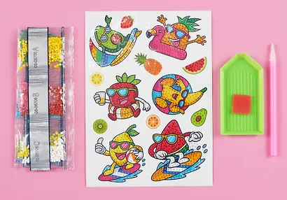 Алмазные наклейки "Прикольные фрукты" - фото 2