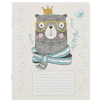 Тетрадь в клетку Academy Style, "Звери в коронах", 18 листов, в ассортименте - фото 3