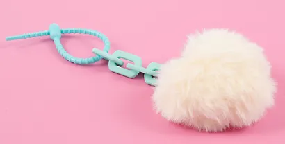 Брелок-помпон «Сердце с цепочкой», искусственный мех, 10 х 5 - фото 2