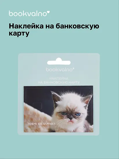 Наклейка на банковскую карту "Сонный кот" - фото 1