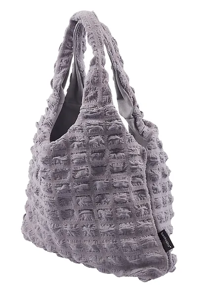 Сумка-шоппер стеганая (серая) (текстиль) (35х25) (12-12721-202411-B13) Bookvalno - фото 4