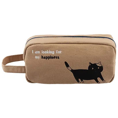 Косметичка на молнии Коты с надписями (ткань) (18х9,5) (ПВХ бокс) (12-22716-maomi) - фото 4