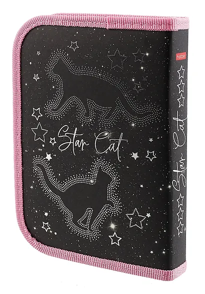 Пенал 1 отделение "Созвездие кота" 19*13 см, молния - фото 2