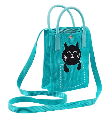 Сумочка вязаная с застежкой Котик в кармане (12х18х6) (текстиль) (12-YiHeng-121801) Bookvalno - фото 1