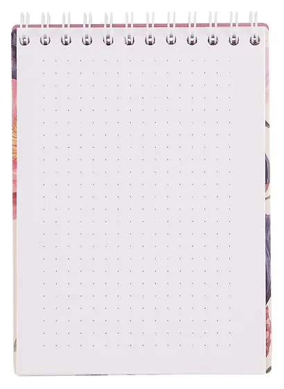 Блокнот А6, 80 листов в точку, "Blossom", розовый, на спирали - фото 2