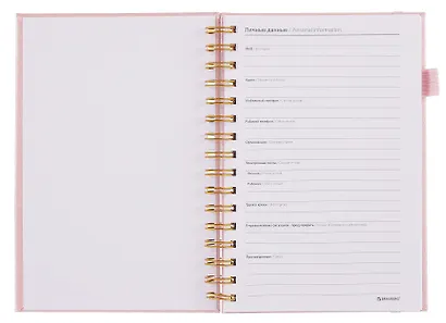 Книга для записей А5 80л кл. "Calipso" розовый, иск.кожа, резинка, гребень - фото 5