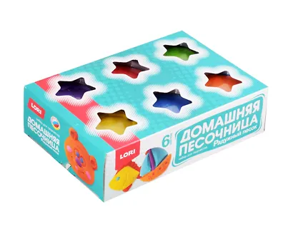 Набор для творчества LORI "Радужный песок" набор из 6 цветов по 140гр, 2 формочки - фото 2