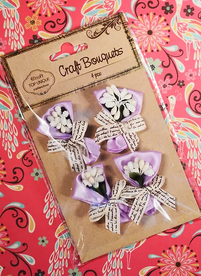 Букетики ручной работы, 4шт, цвет в ассортименте D26001155 - фото 2