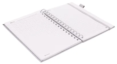 Книга для записей А5 80л кл. "Calipso" серый, иск.кожа, резинка, гребень - фото 4