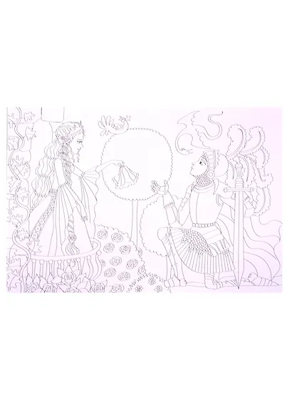 Рыцари, принцессы и феи. Раскраска-гармошка - фото 3