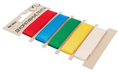 Набор лент атласные 15мм* 1м, набор 5 цв. - фото 2