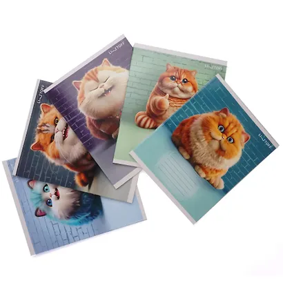 Тетрадь 24л лин. "Осторожно, кот!" мел.картон, офсет 60г/м2, поля, ассорти - фото 4