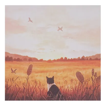 Блок бумаги 90*90 самоклеящийся 100л "Котик в поле", инд.уп., подвес - фото 1