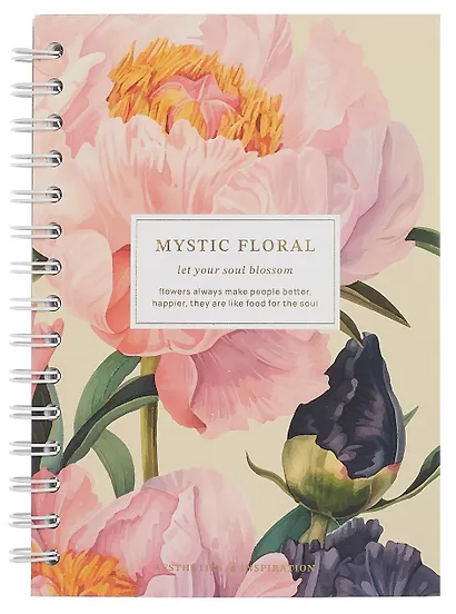 Тетрадь 100 листов в клетку "Blossom. Peonies", на спирали - фото 1