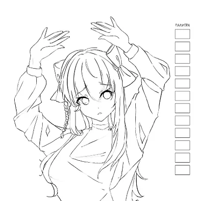 Anime! Раскраска для работы маркерами: 32 проекта с любимыми героями: Шаблоны для выкрасов к каждому рисунку - фото 2