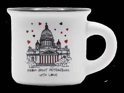 Кружка From SPb with love. Исаакий, 50мл, белая, матовая, фарфор - фото 1