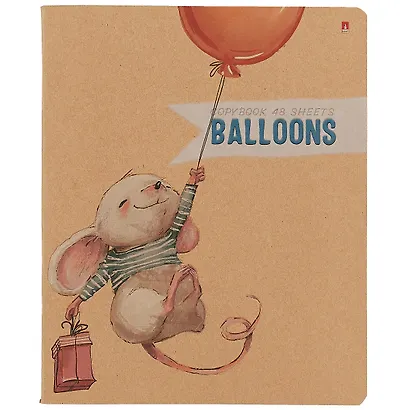 Тетрадь в клетку Альт, "Зверушки и шарики", 48 листов, в ассортименте - фото 1