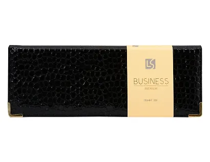 Планинг дат. 2026г. 56л "Business Premium. Lizard" черный, 7Б, тв.переплет, настольный, иск.кожа, обл.поролон, евроспираль, съемный тонир.блок, мет.уголки, инд.уп - фото 1