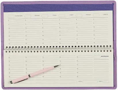 Планинг недат. 56л "Joy Book" фиалковые сны, настольный, иск.кожа 7Б, скругл.углы, съемный тонир.блок, тисн.фольгой, евроспираль, офсет - фото 6