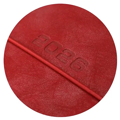 Ежедневник дат. 2026г. А5 176л "Тиволи глосс" красный, кожзам, мягк. переплет, застёжка-резинка, блинт.тиснение, офсет, справ.мат-лы, ляссе, инд.уп - фото 12