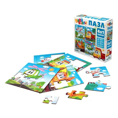 Набор 4в1. 4-6-9-12 эл. Для Малышей. Техника - фото 2