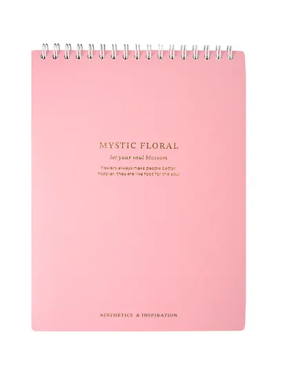 Блокнот А5, 80 листов в точку, "Blossom", белый, на спирали - фото 1