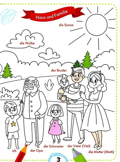 Раскрась и выучи слова: немецкий для малышей: книжка-раскраска - фото 3