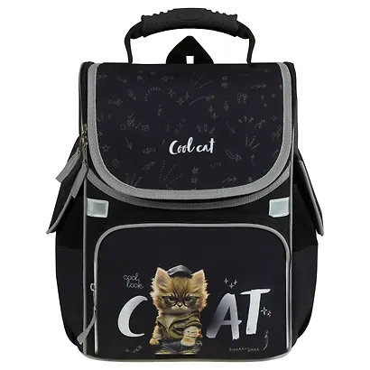 Ранец "Cat on black" 1 отделение 37*28*21см, 3 кармана, анатомическая спинка - фото 2