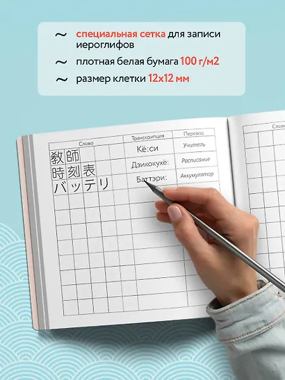 Словарь для записи японских слов (15х15 см) (Акварельные цапли) - фото 5