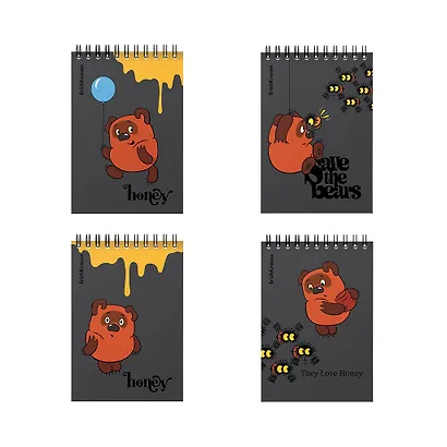 Блокнот А6 60л кл. "Винни-Пух" клетка, офсет 60г/м2, спираль, Erich Krause - фото 1