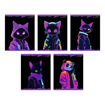 Тетрадь 48л кл. "Хакеры" печать по металлиз.пленке "Серебро", ассорти - фото 1