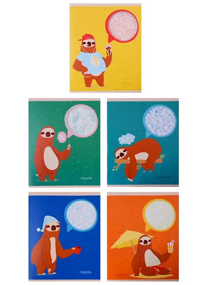 Тетрадь в клетку Unnika, "Каникулы ленивца", 48 листов, в ассортименте - фото 4