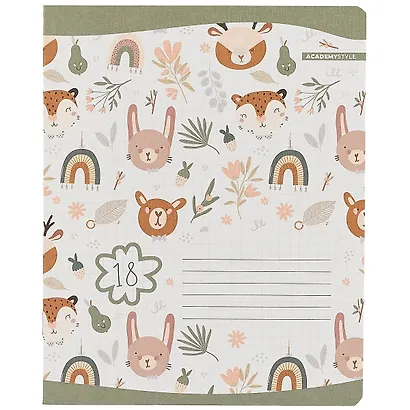 Тетрадь в клетку Academy Style, "Зверята Бохо", 18 листов, в ассортименте - фото 6