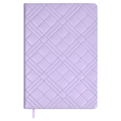 Ежедневник недат. А5 164л "Лайка" сиреневый, иск.кожа, тв.переплет, обл.поролон, офсет, ляссе, подар.карт.коробка с ПВХ-крышкой + промостикер - фото 2