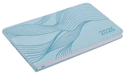 Еженедельник дат. 2026г. 64л 150x87 мм 150x87 мм "Виннер" голубой, кожзам, мягк.переплет, блинт.тиснение, офсет, карманный, горизонт, справ.мат-лы, закругл.углы, ляссе, инд.уп - фото 2