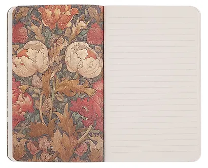 Книга для записей 130*210 32л "FLORA DESIGN. Inspired by William Morris (белые и розовые цветы)" скрепка - фото 6