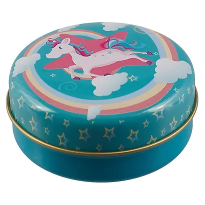Шкатулка круглая Единорог (металл) (6см) (12-09412-03087-12) - фото 1