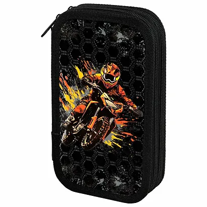 Пенал 2 отделения "Fire moto" 19*11 см - фото 1
