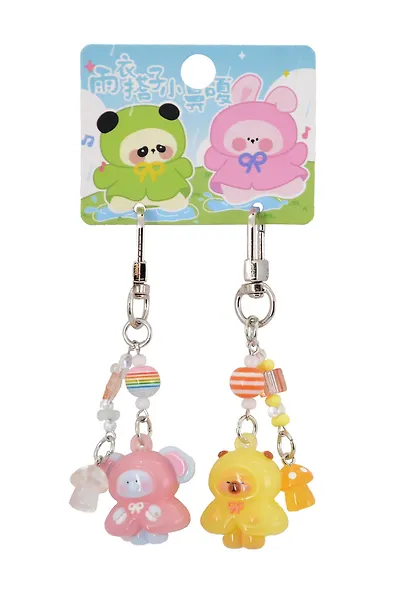 Брелоки парные Зверюшки в плаще (ПВХ) (3х2,5) (12-Manmiao-202508-KC2) - фото 1